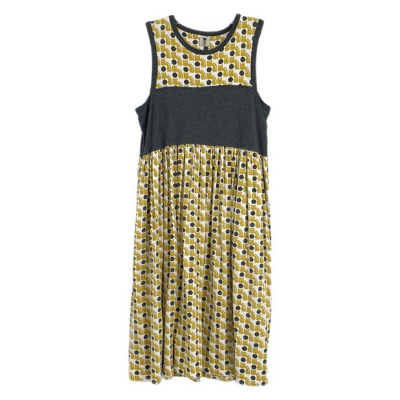 Orla Kiely Yellow Cat Print Midi Dress | Size M - Picture 1 of 8